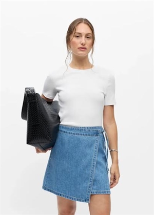 Rosie mw denim short wrap skirt Blue Denim Object 